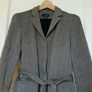 Ann Taylor patterned long wool coat